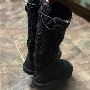 UGG Black Knit Boots